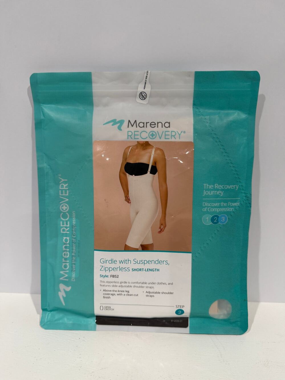 Marena Step 2 Girdle with Suspenders Zipperless Short Length FBS2 MEDIUM Beige